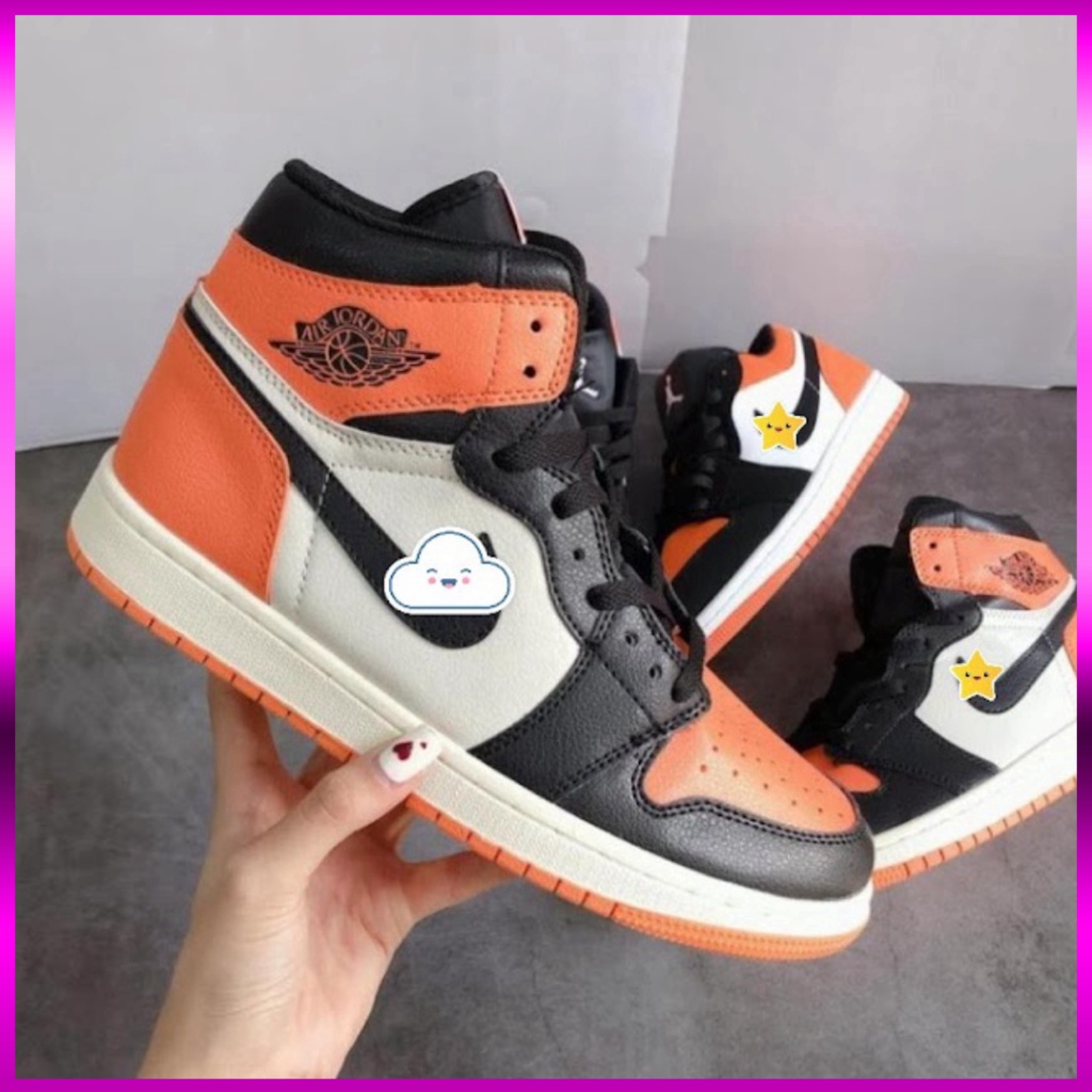 [FREE SHIP] Giày sneaker JD1 cổ cao cam đen, Giày 𝐉𝐨𝐫𝐝𝐚𝐧 𝟏 cam cao móc đen nam nữ full box + tặng dây | WebRaoVat - webraovat.net.vn