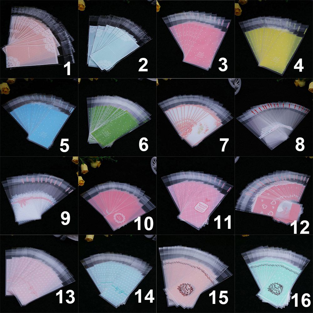 Set 100 Túi Nhựa Đựng Son Môi Trang Trí Nơ Dễ Thương Chất Lượng Cao