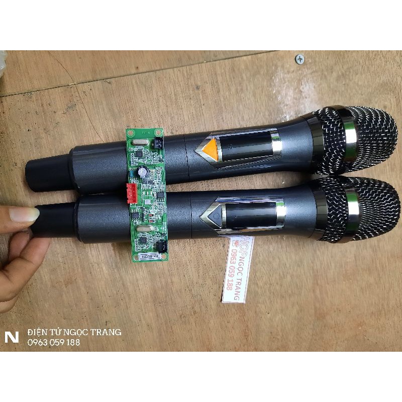 Micro Không Dây Cho Loa Kéo 2 Tay Micro Kèm Bo Mạch Mic - Hàng Tay Nhôm Cao Cấp