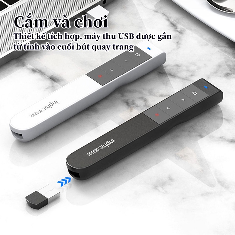 SKYCOLOR Bút Trình Chiếu, Bút chỉ điểm không dây, Điều khiển 2 Màn Hình/Pin Sạc/Xa 100m,Nút Ấn Nhạy, Độ Bền Cao