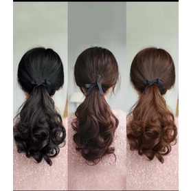 Tóc giả nữ cột ❤️❤️ FREESHIP ❤️❤️ cột ngắn xoăn đuôi kute 25cm mã 036