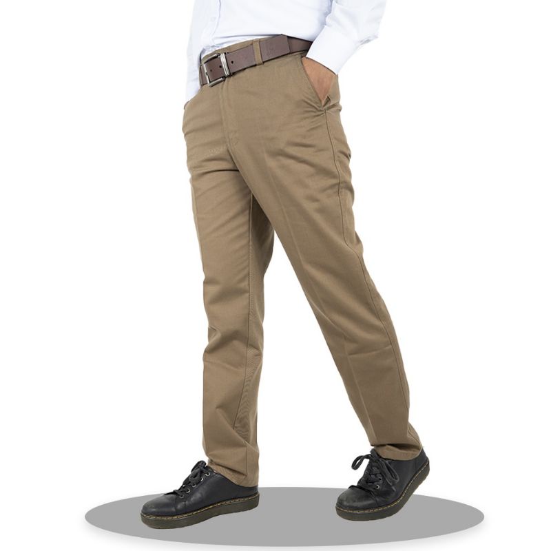 AP28 Quần kaki nam trung niên cao cấp ống suông vải cotton dày loại quần dài kaki form chuẩn