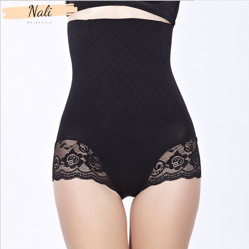 [Mã 12FASHIONSALE1 giảm 10K đơn 50K] Quần gen nịt bụng cao cấp có thanh chống cuộn, quàn nịt bụng phối ren NL119