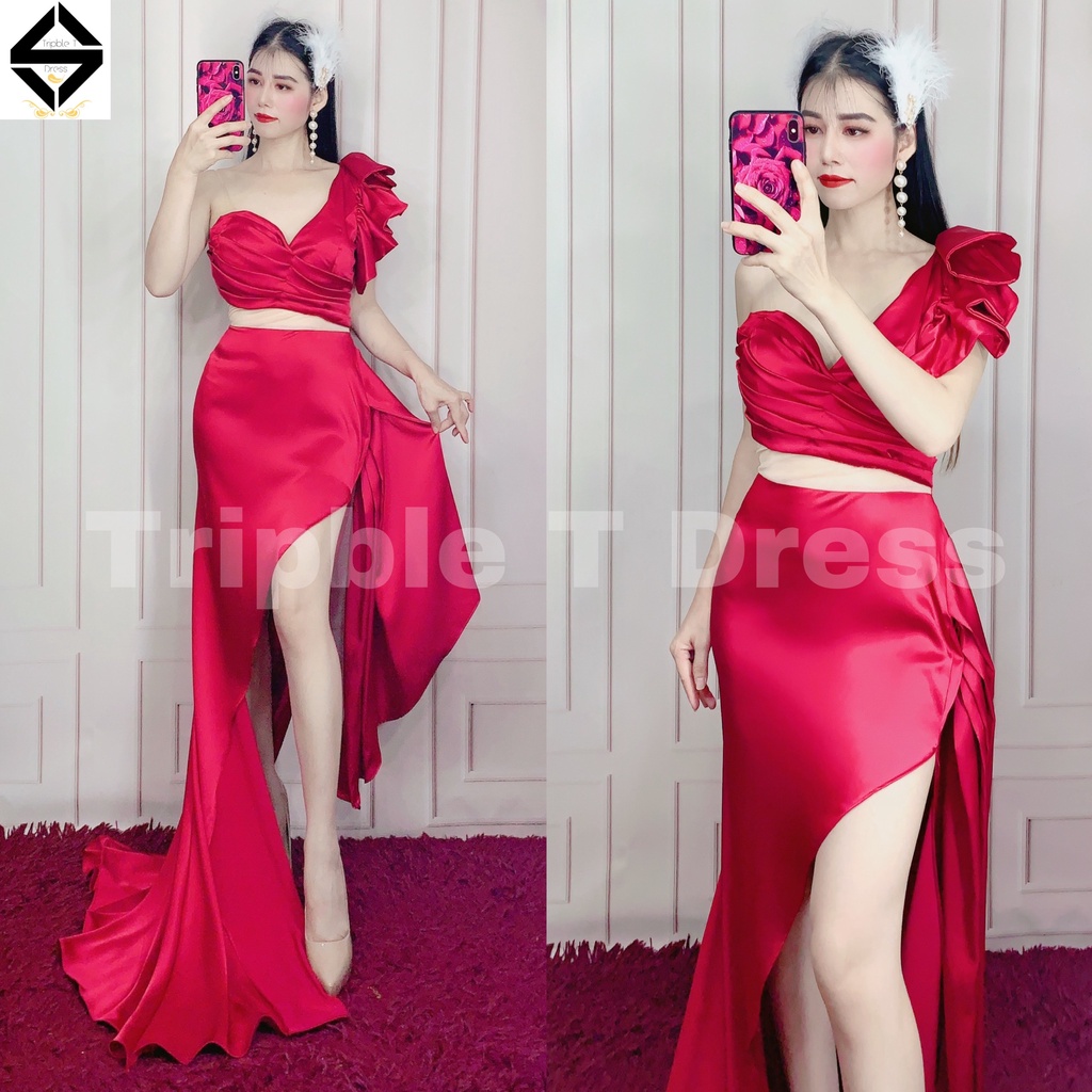 Đầm maxi dạ hội dự tiệc lưới nude eo TRIPBLE T DRESS - size S/M/L - MS396Y