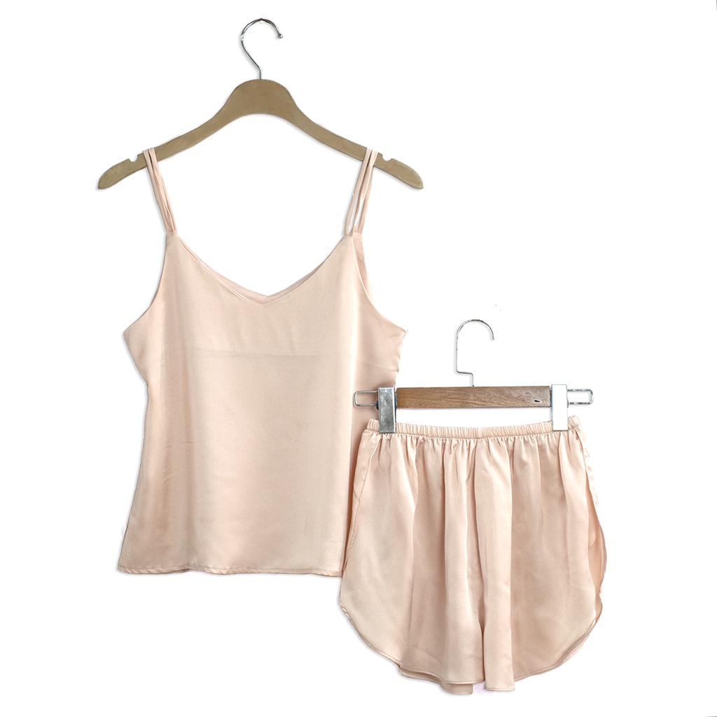 Đồ ngủ lụa, đồ mặc nhà nữ 2 dây satin gợi cảm size 40-65kg