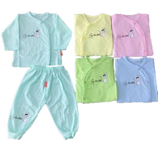 Bộ sơ sinh vạt chéo dài tay carter hàng đẹp cho bé trai bé gái từ 3-8 Kg