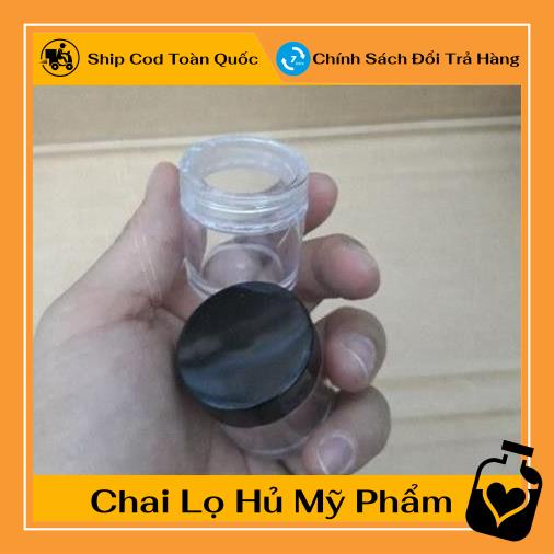 Hũ nhựa trong 10g thân cao nắp đen / Hũ chiết mỹ phẩm / chai lọ chiết mỹ phẩm [Nguồn Chai Lọ Sỉ] , phụ kiện du lịch