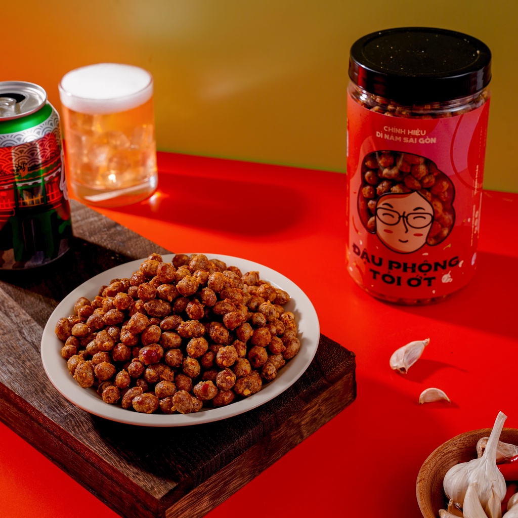 Đậu Phộng Tỏi Ớt 550gr I Dì Năm Sài Gòn I Loại 1 Nhiều Tỏi Chất Lượng Xuất Khẩu, Đồ Ăn Vặt Siêu Dính I Béo Thơm Đậm Vị