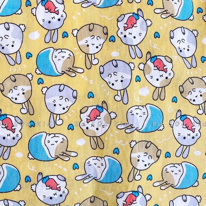 Đầm Sườn Xám Cách Tân Tay Ngắn Kiểu Trung Hoa Dễ Thương In Hình Thỏ Vàng Cho Bé Gái từ 12kg - 25kg