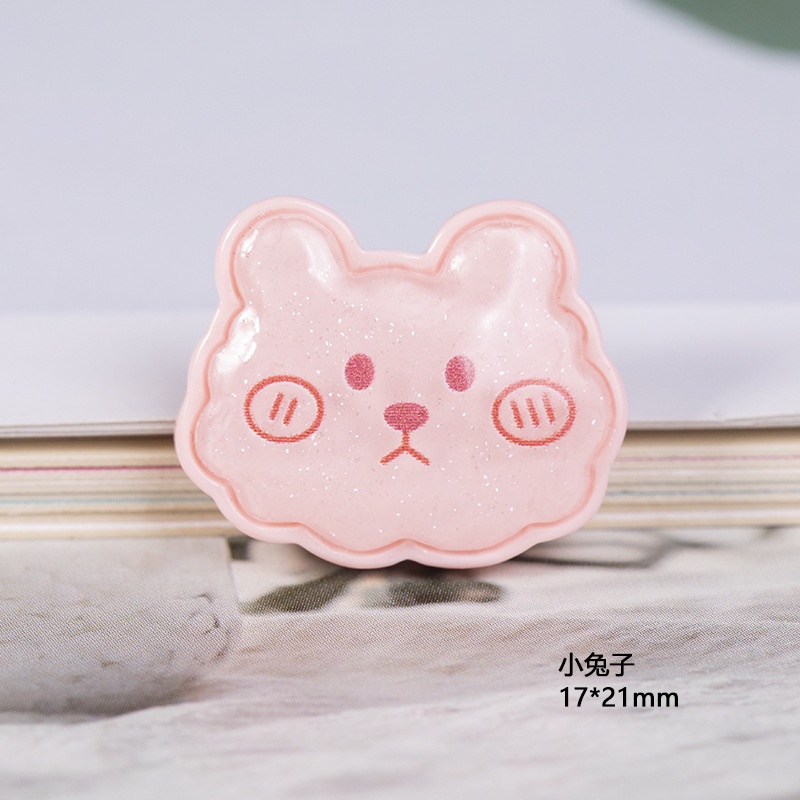 Hoạt Hình Phụ Kiện Trang Trí Ốp Điện Thoại Trong Suốt Hình Thỏ / Ếch / Mặt Cười Lấp Lánh Diy