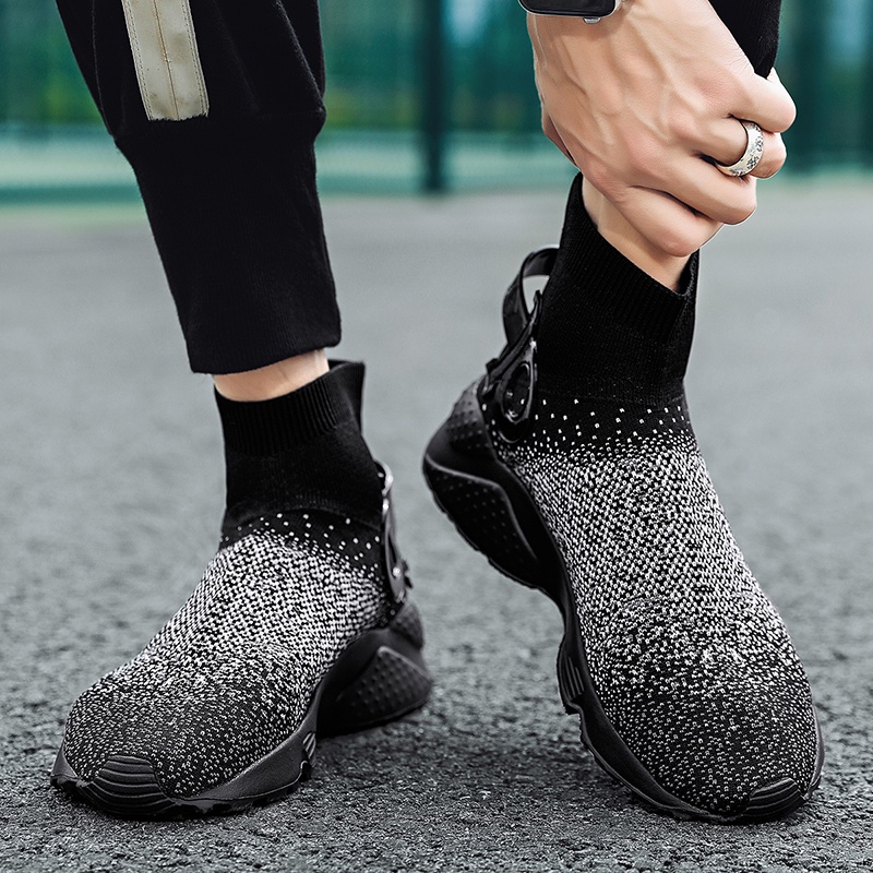 Giày Thể Thao Cổ Cao Siêu Nhẹ Thoáng Khí Size Lớn 39-46 Thời Trang Mùa Hè Cho Nam