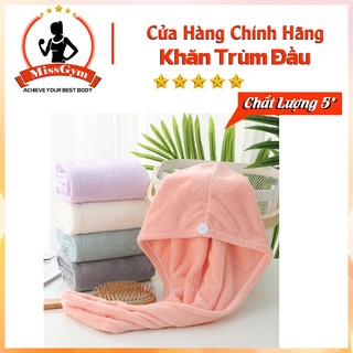 Khăn Quấn Ủ Tóc Lau Khô Siêu Tốc MissGym, Siêu Thấm Mềm Mại, Có Nút Cài Chắc Chắn