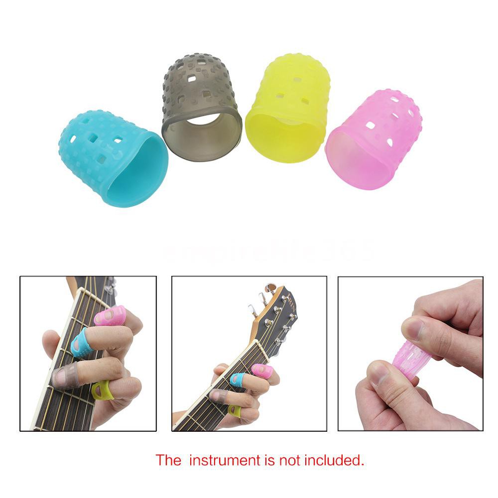 Đầu bọc bảo vệ ngón tay chất liệu silicon tiện lợi khi chơi đàn Guitar Ukulele Bass