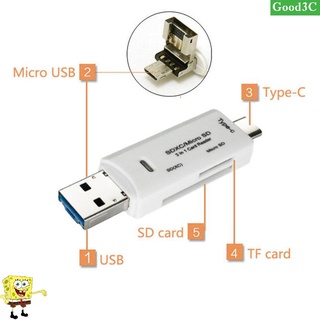 【Good】 OTG Type-C Card Reader USB 3.0 USB A Micro USB Combo to TF SD Card Reader