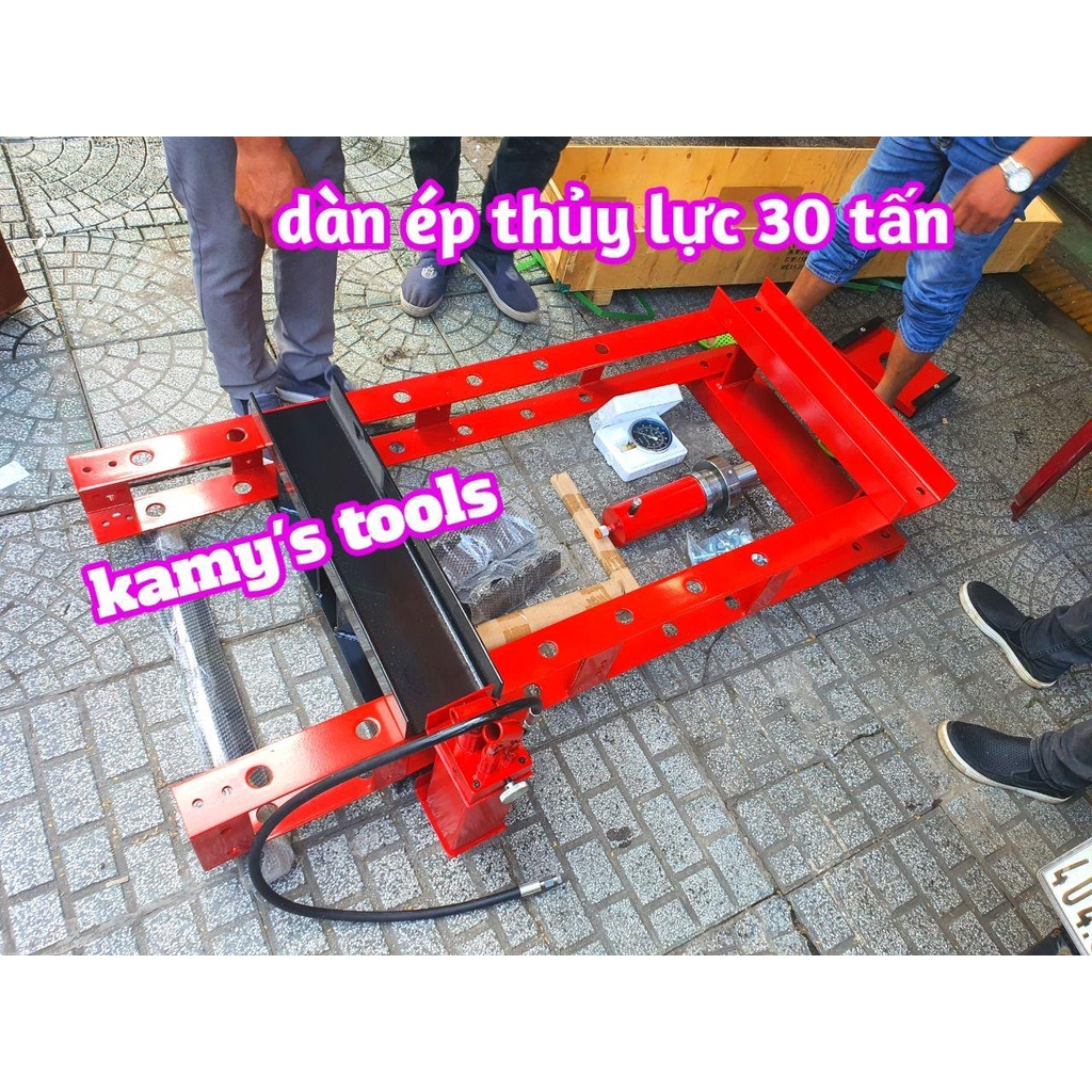 Dàn ép thủy lực 30 tấn có đồng hồ 0-800mm 2 xy lanh bơm nặng 158kg