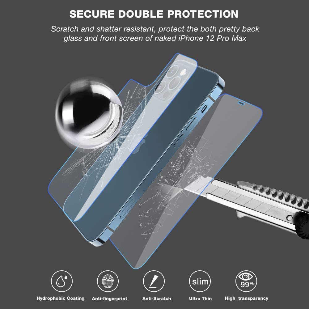 Kính Cường Lực 3d Bảo Vệ Lưng Điện Thoại 12 12pro 12pro Max