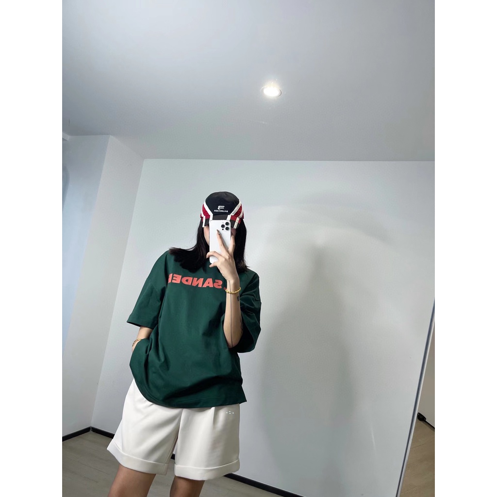 JIL SANDER letter print T-shirt 2022 early spring new oversize couple with short sleeves