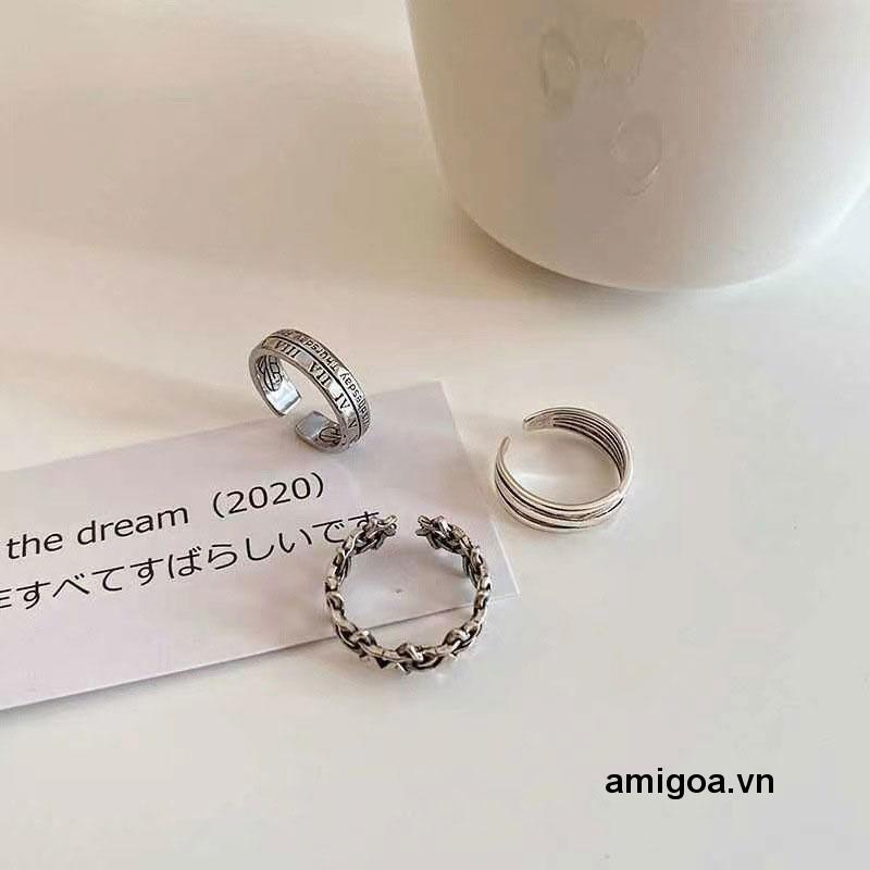 ✨✨【ba chiếc nhẫn】Nhẫn hở hình ngôi sao phong cách hip hop cổ điển cho nam và nữ