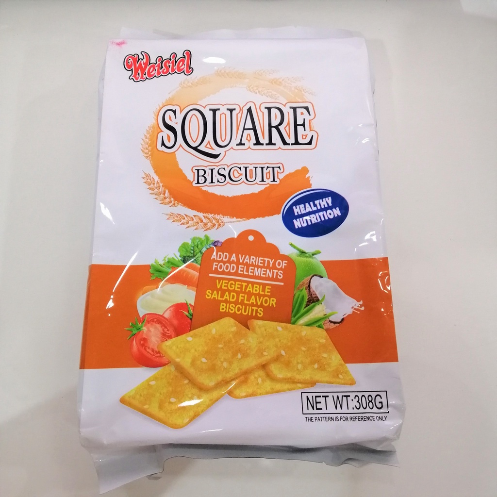 Bánh Quy Ăn Kiêng Weisiel Square Biscuit Vị Rau Củ (Gói 308g)