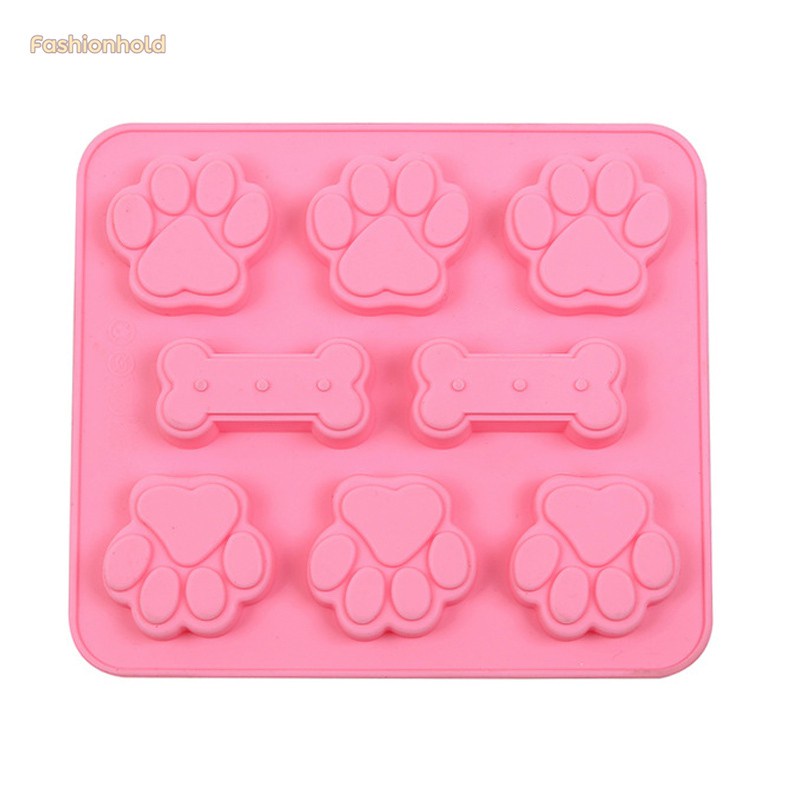 Silicone Cake Mold Dog Paw Bone Shape Muffin Tray Candy Cookie Jelly Chocolate Moulds Baking Tool
