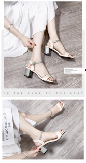 [CÓ SẴN] Sandal đế cao quai ngang
