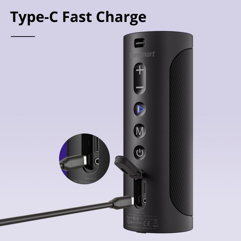 Loa Bluetooth Tronsmart T6 Pro Bluetooth 5.0 Cổng sạc Type-C, Chống thấm nước IPX6