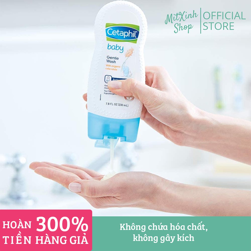 Sữa tắm dưỡng ẩm Cetaphil Baby Moisturising Bath &amp; Wash 230ml - Cam kết hàng chính hãng