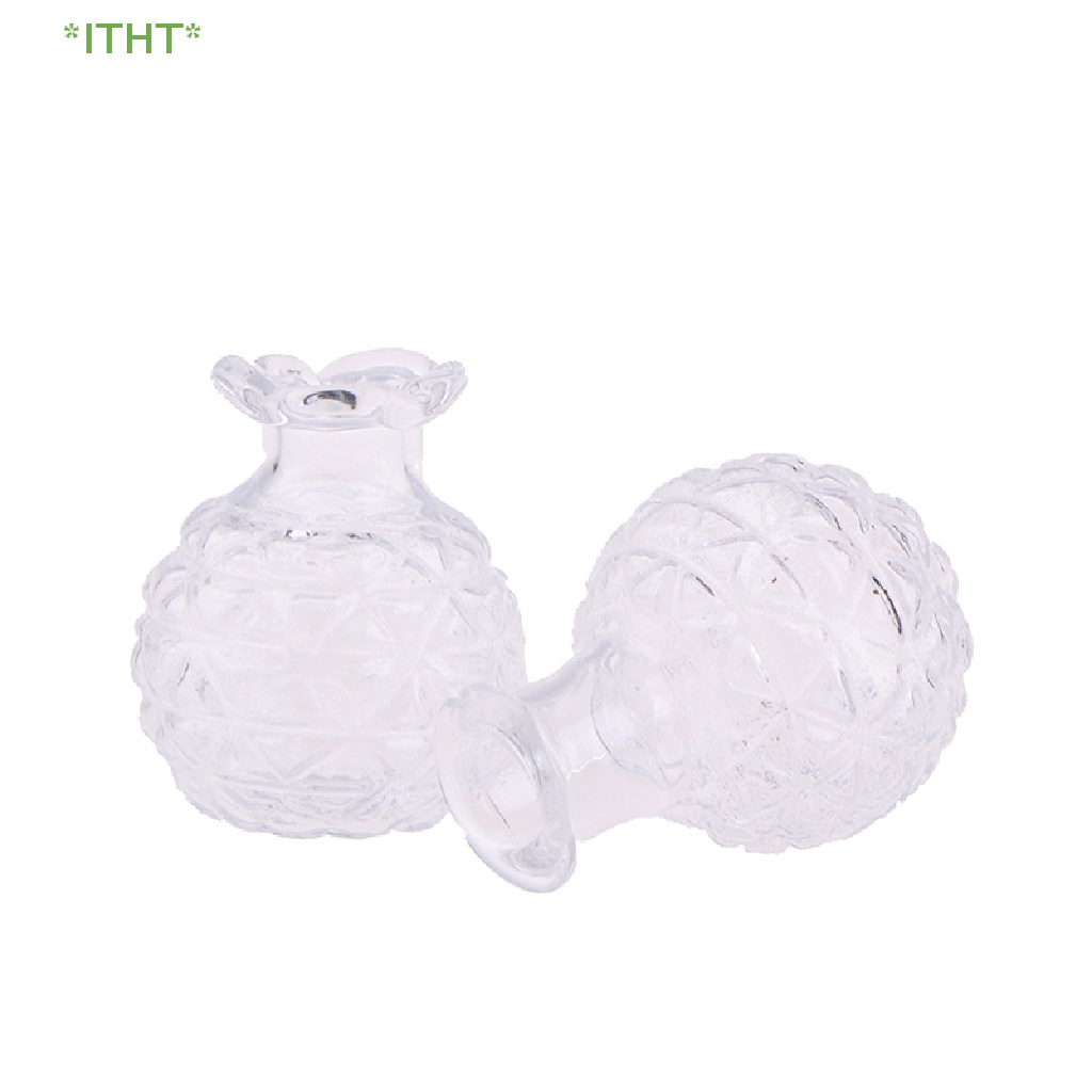 Set 2 Bình Hoa Thủy Tinh Mini Tỉ Lệ 1: 12 Dùng Để Trang Trí Nhà Búp Bê Mới