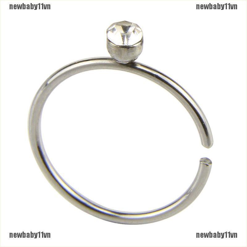 Set 14 Khuyên Mũi Thép Không Gỉ Đính Đá Cá Tính