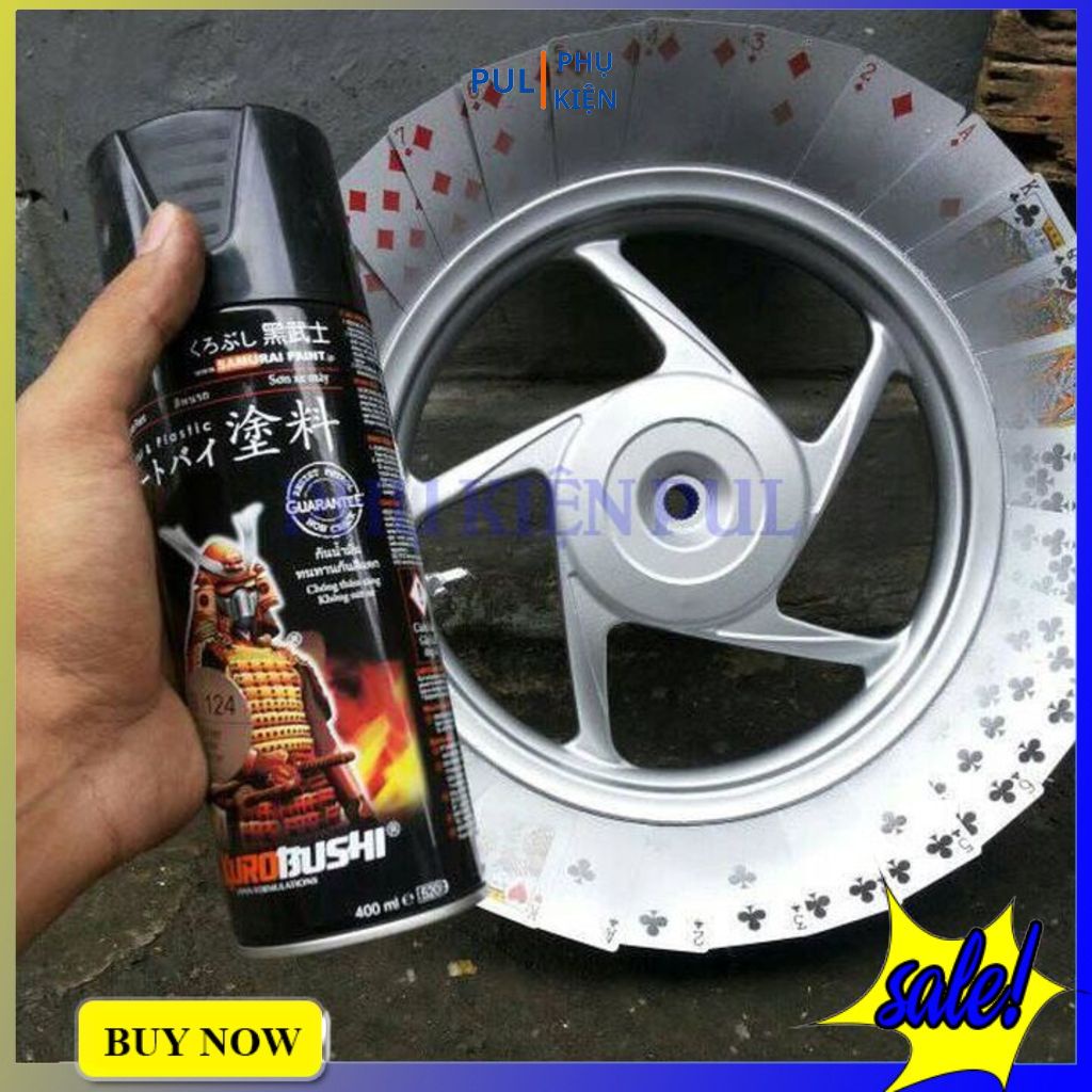 Combo 3 chai sơn samurai màu bạc chính hãng gồm 3/124 - UCH210 - K1K - giấy nhám P800