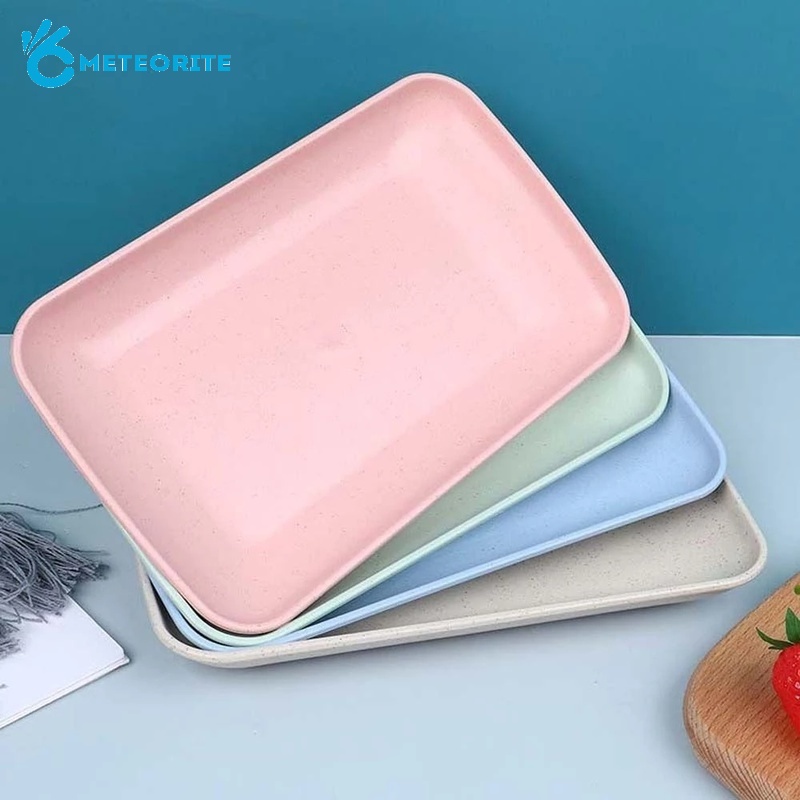 Đĩa Đựng Thức Ăn Bằng Lúa Mạch Hình Chữ Nhật Phong Cách Bắc Âu Đa Năng Tiện Dụng Cho Nhà Hàng