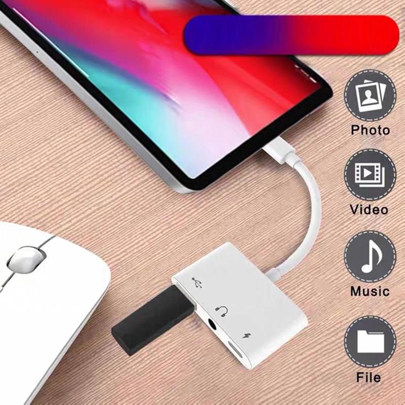 Đầu Chuyển Đổi 3 Trong 1 Từ Lightning Sang Audio Usb 3.0 / 2.0 Otg Cho Camera Kỹ Thuật Số