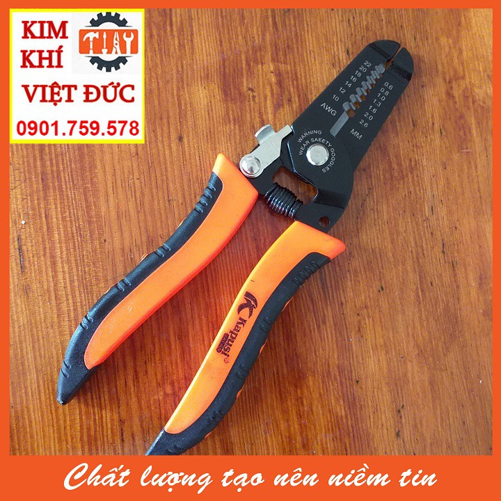 Kìm tuốt dây điện tự bung Nhật Kapusi K-9100 0.6-2.6mm 10-22 AWG