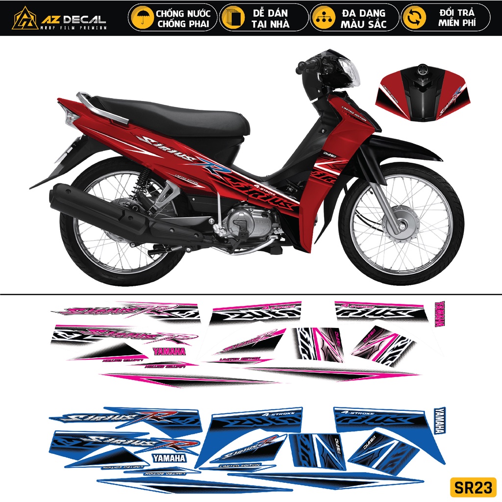 Tem Sirius RC Mix Màu Cực Chất, Dễ Dàng Dán Tại Nhà | SR23 | Decal Chống Thấm Nước, Chống Bay Màu
