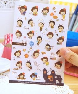 Bộ set 6 tấm sticker HONEY BEE cute