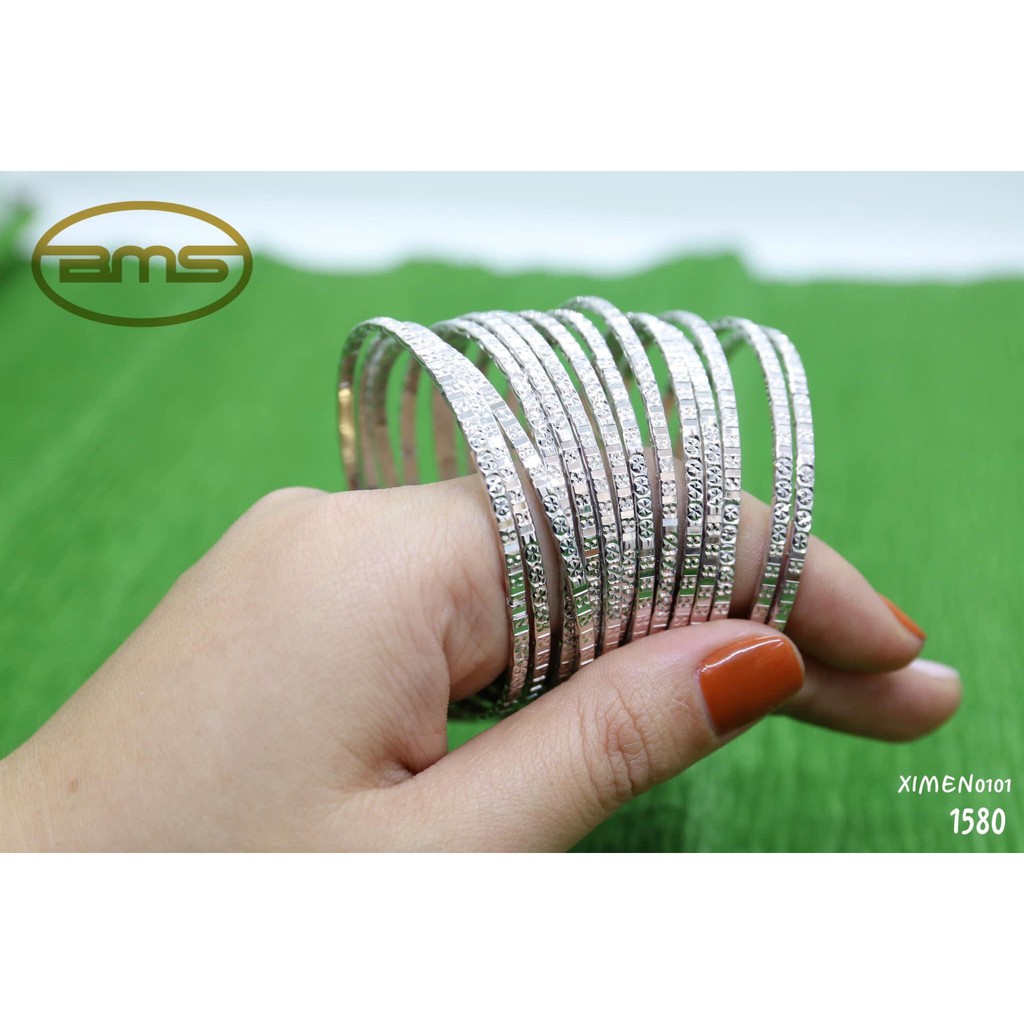 Bộ vòng tay xi men bạc cao cấp sang trọng quý phái