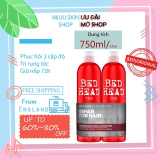 Cặp dầu gội xả Tigi Bed Head đỏ chính hãng 750ml