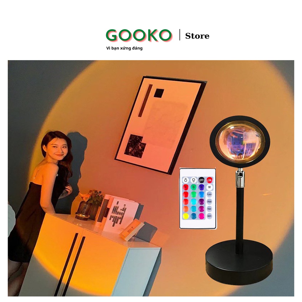 [BẢO HANH 6TH]Đèn hoàng hôn có điểu khiển chuyển đổi màu hoàng hôn, mặt trời, cầu vồng ảo diệu, sống