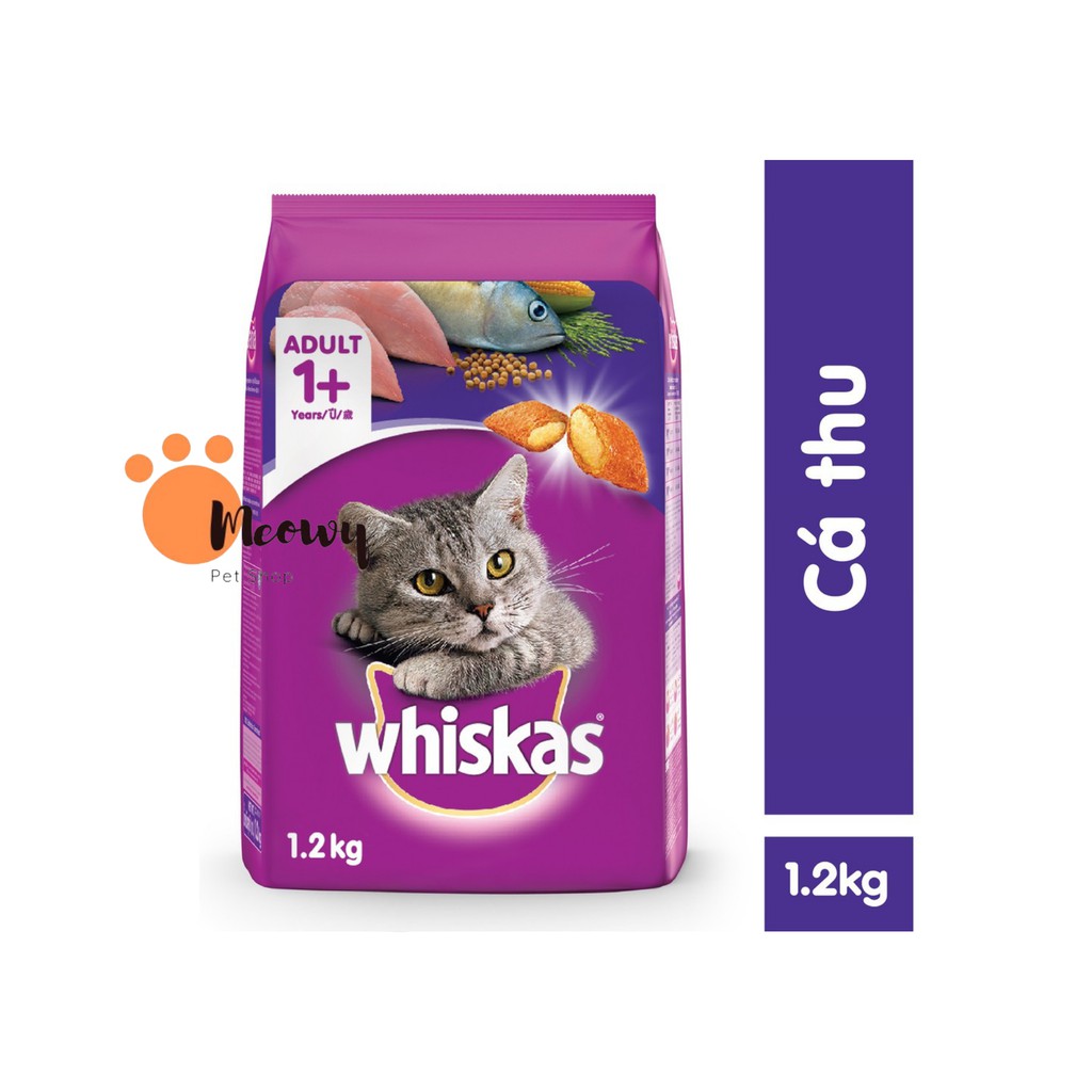 [1,2kg] Hạt Whiskas dành cho mèo trưởng thành túi lớn 1.2kg