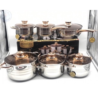[ FREESHIP] 💢 Bộ Nồi ANGELBERG 6 Món 12 Chi Tiết Nhập Khẩu