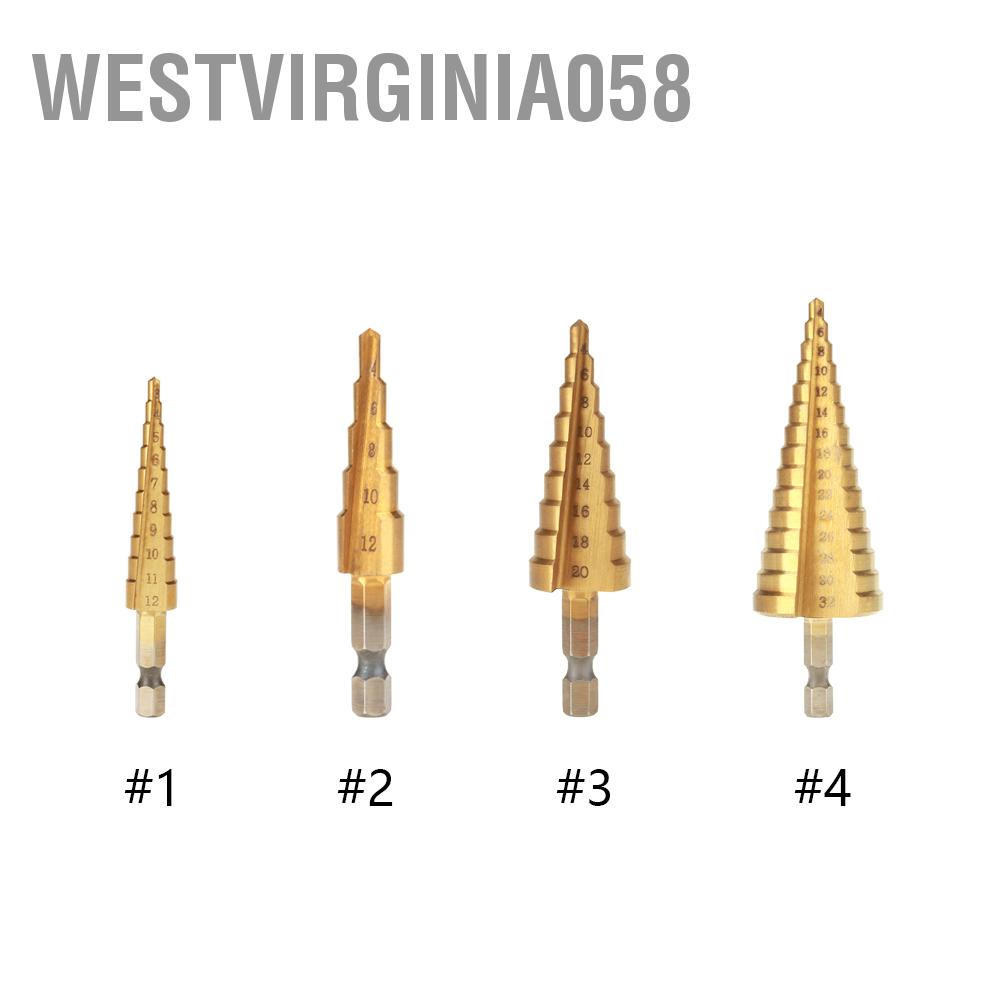 Hot Deals 1 cái thép tốc độ cao Bước hình nón Máy khoan lỗ cắt lỗ Hex Shank Mạ titan Westvirginia058 Spot Express