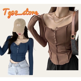 Áo kiểu nữ tay dài túi hộp chất gân tăm