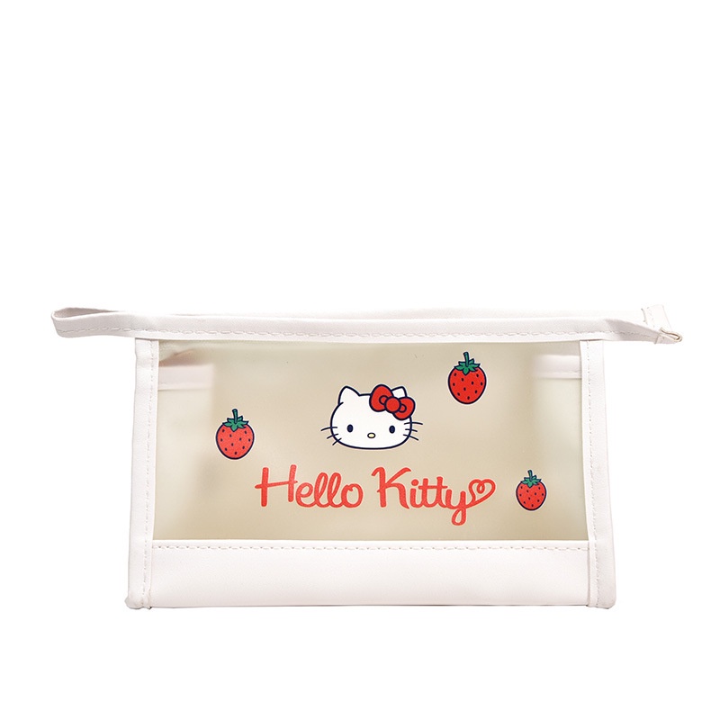 Túi Đựng Bút Trong Suốt Họa Tiết Hoạt Hình Hello Kitty Dễ Thương Ốp