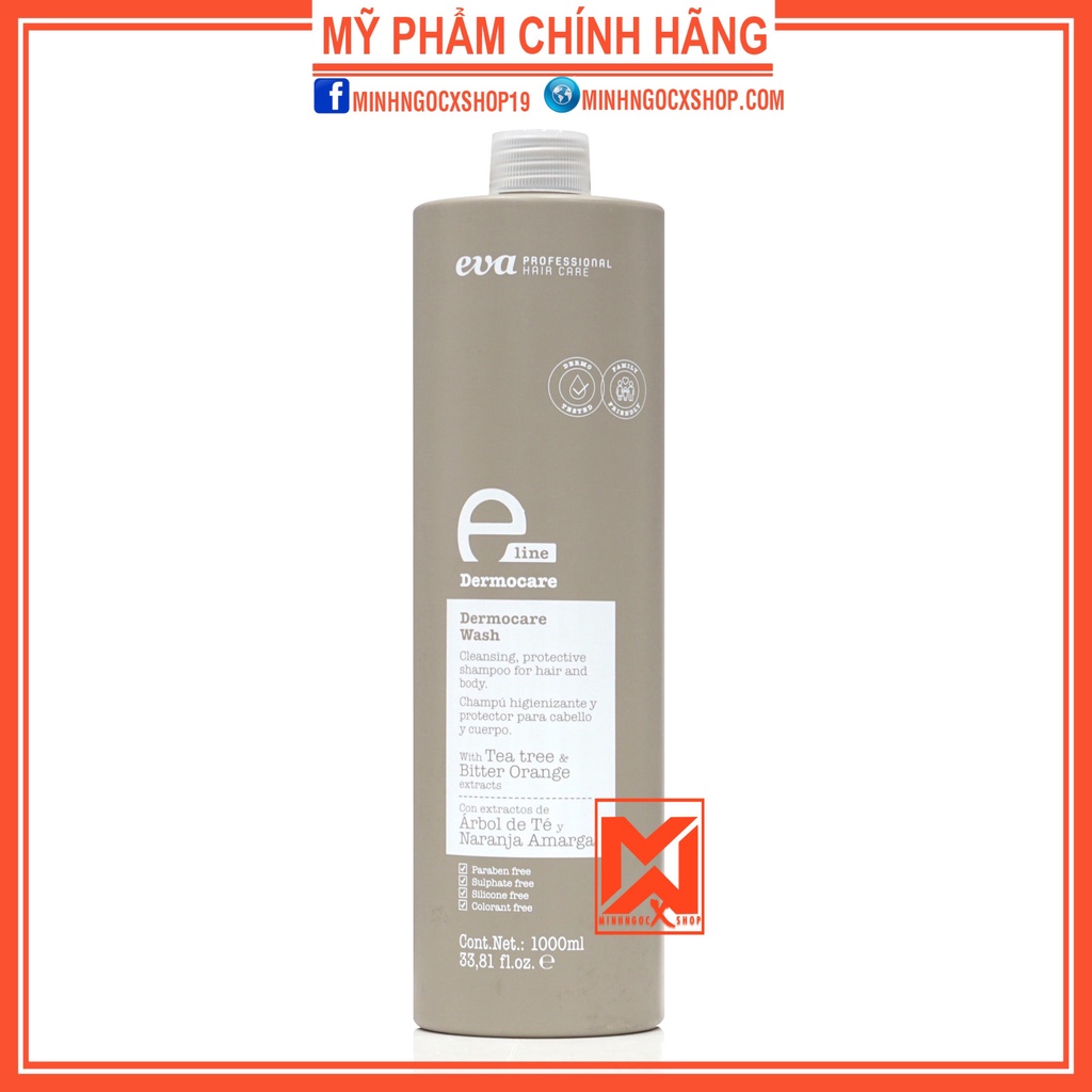 Sữa Tắm Gội 2 Trong 1 Eva E-Line Dermocare Wash 1000ml Chính Hãng