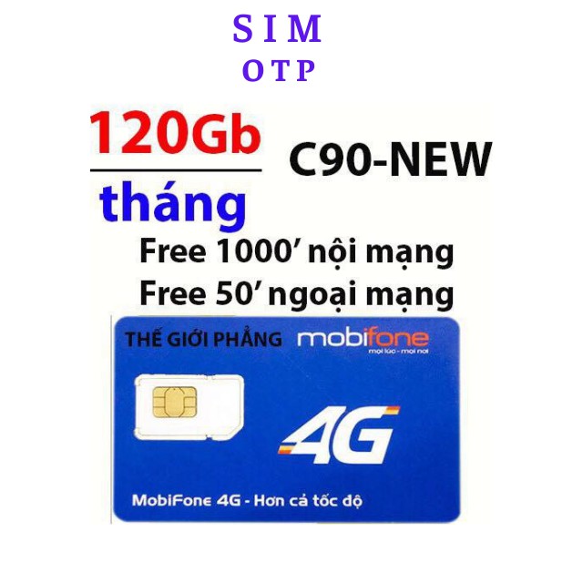 Sim 4G nghe gọi Mobifone, gói C90N, miễn phí tháng đầu.