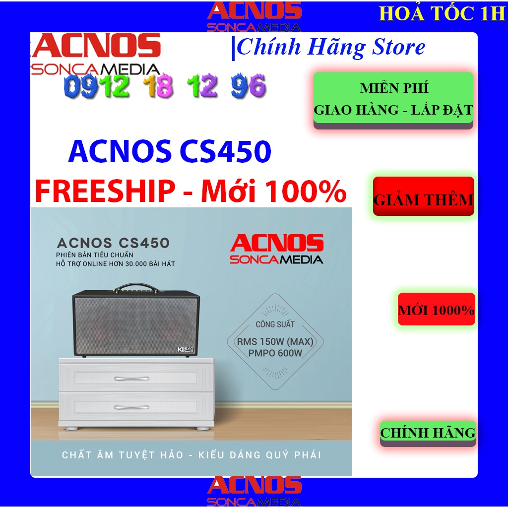 [Mã ELHAMS5 giảm 6% đơn 300K] FREESHIP - Dàn Âm Thanh Di Động ACNOS CS450