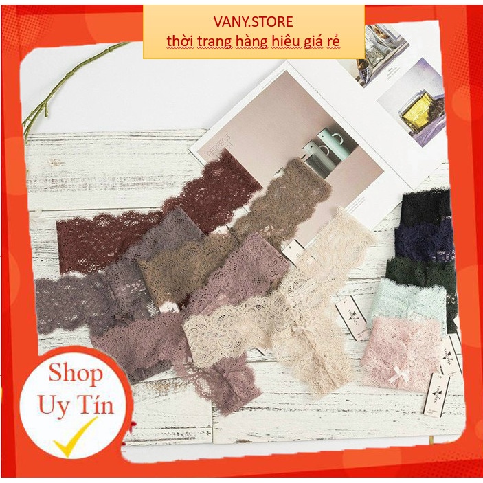 Quần Lót Nữ Ren Đẹp lọt khe chữ V đính nơ nhỏ họa tiết điệu đà quyến rũ mẫu A55