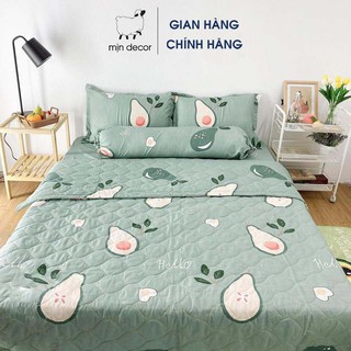 Bộ chăn ga gối MỊN DECOR có chăn trần hè mêm mại thoáng mát