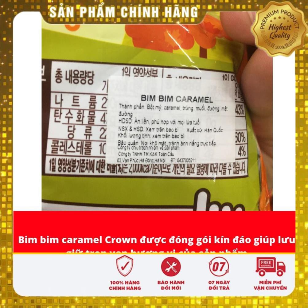 💥 ⚡ SẢN PHẨM CHÍNH HÃNG   BIM BIM CARAMEL CROWN HÀN QUỐC 74G