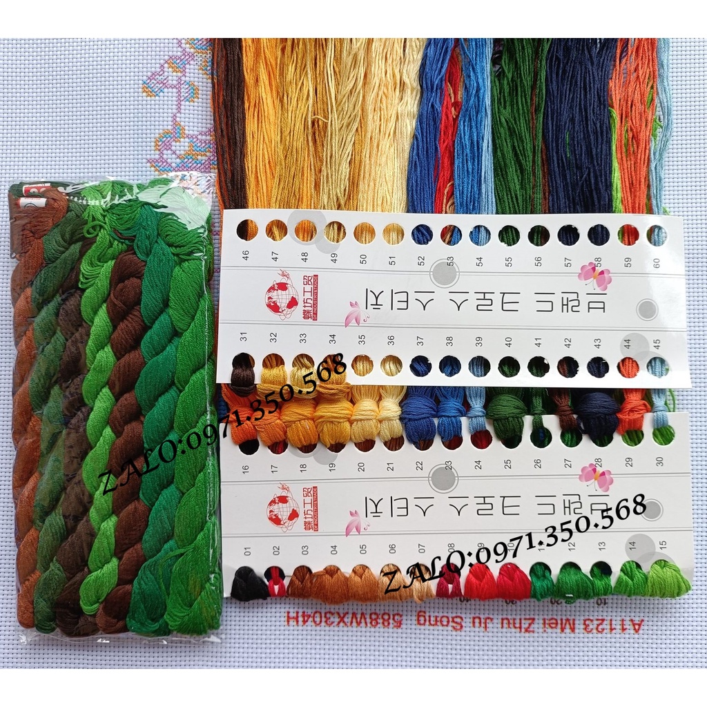 Tranh thêu chữ thập Tùng Cúc Trúc Mai A1123-134x73cm